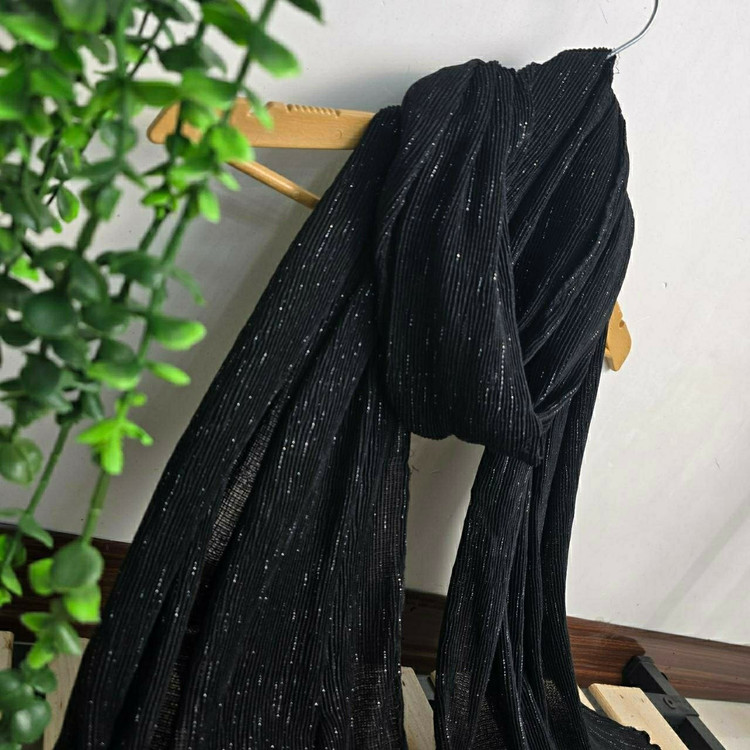 شال زنانه مشکی برشکا لمه دار عبیرشاپ