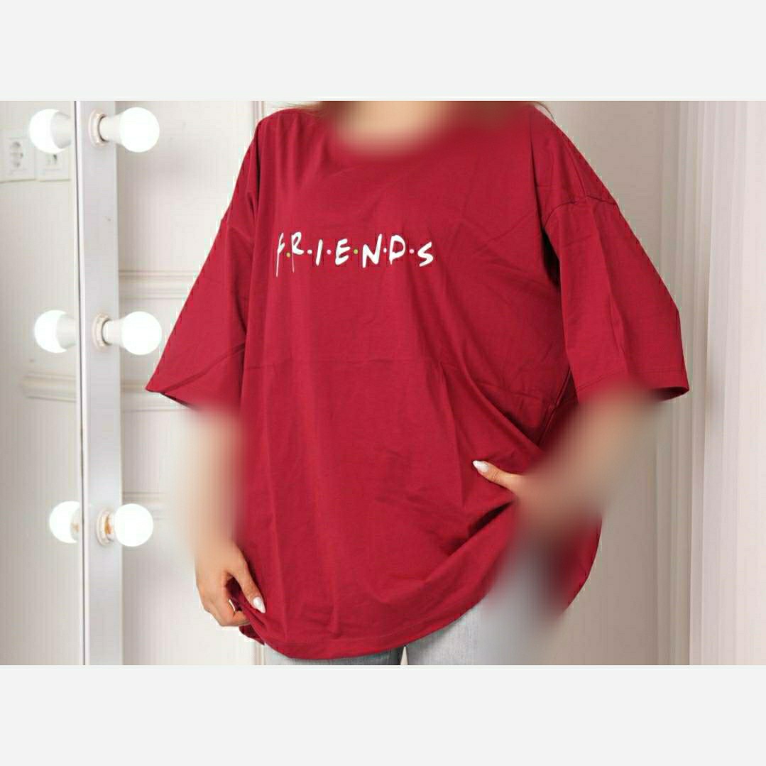 تیشرت باکسی لش پنبه طرح friends عبیرشاپ