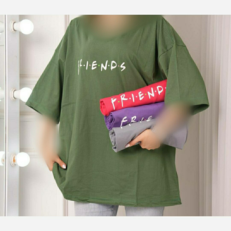 تیشرت باکسی لش پنبه طرح friends عبیرشاپ